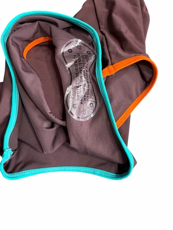 Cupshe Brown One-Piece Bikini with Multicolor Straps and Bright Trim - Picture 3 of 5